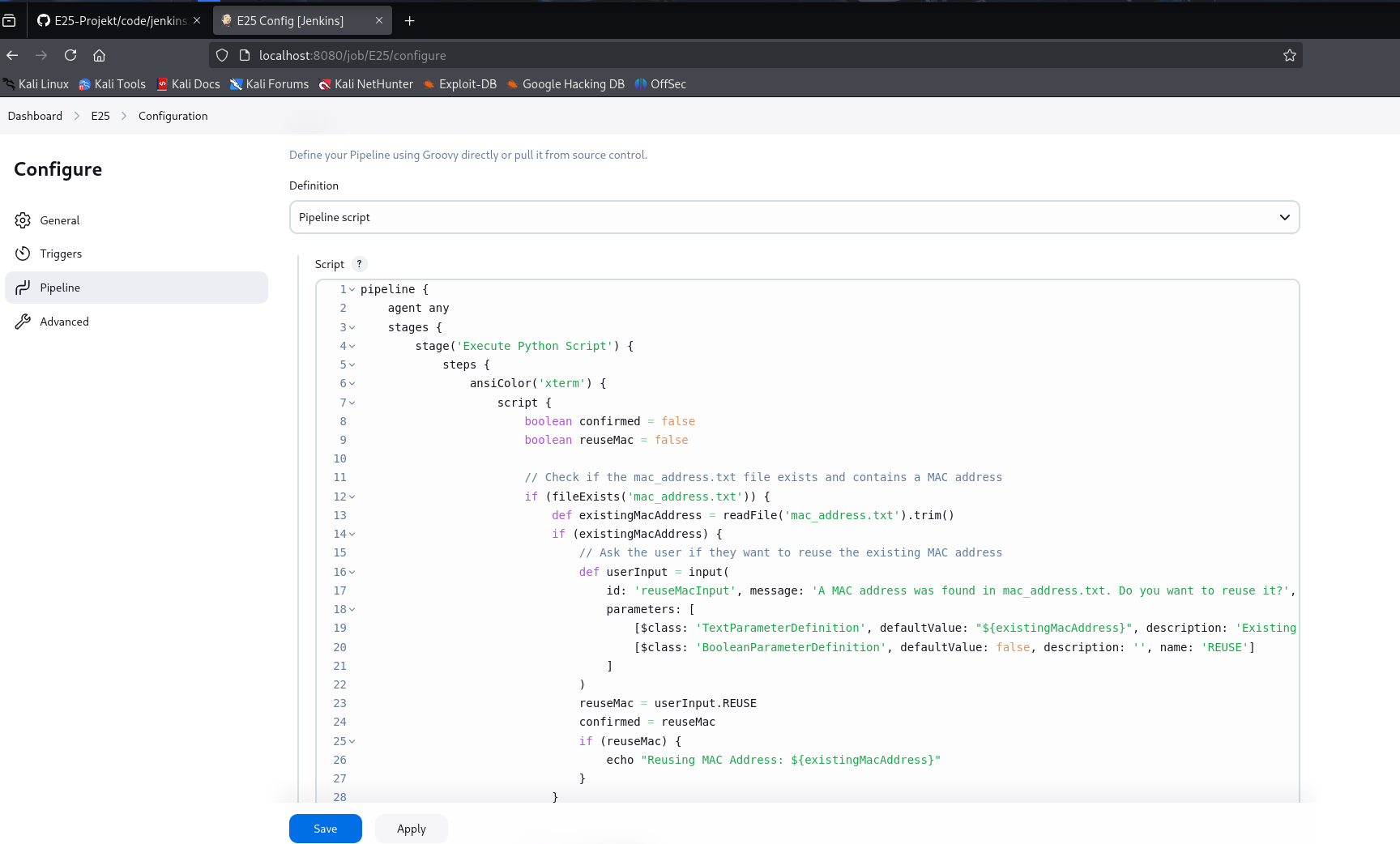 Jenkins Config